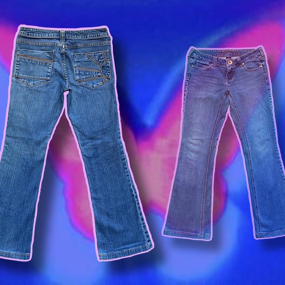 Y2k unique low rise flare jeans